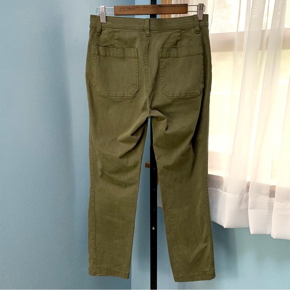 J. Crew Vintage Straight Cargo Pant in Olive Slub Sateen - Picture 8 of 9
